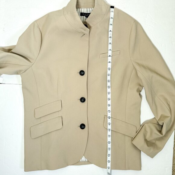Rag & Bone Slade Beige Blazer Size 12 Tailored Neutral Classic Workwear - Picture 12 of 13
